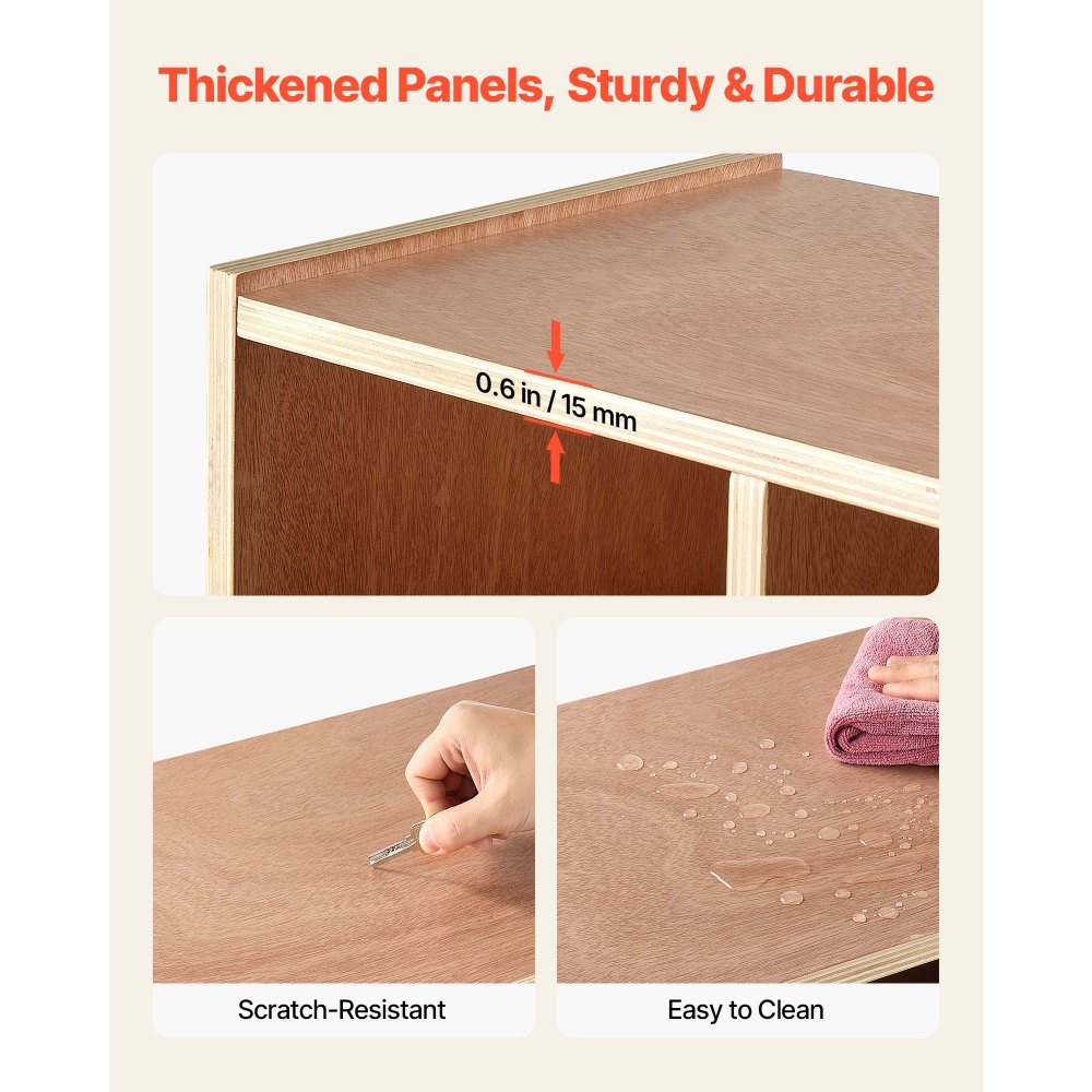 VEVOR Armario de Abrigos para Niños 4 Secciones, Organizador de Madera con 8 Ganchos, Armario con 4 Cubículos de Almacenamiento para Hogar, Guardería, Escuela, Preescolar, 92 x 31,7 x 90,6 cm