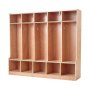 VEVOR Armario de Abrigos para Niños 5 Secciones, Organizador de Madera con 10 Ganchos, Armario con 10 Cubículos de Almacenamiento para Hogar, Guardería, Escuela, Preescolar, 136,9 x 33 x 120,9 cm