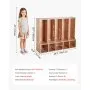 VEVOR Armario de Abrigos para Niños 5 Secciones, Organizador de Madera con 10 Ganchos, Armario con 5 Cubículos de Almacenamiento para Hogar, Guardería, Escuela, Preescolar, 114,7 x 31,7 x 90,8 cm