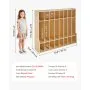 VEVOR Armario de Abrigos para Niños 8 Secciones, Organizador de Madera con 16 Ganchos, Armario con 16 Cubículos de Almacenamiento para Hogar, Guardería, Escuela, Preescolar, 137 x 35,5 x 118,7 cm