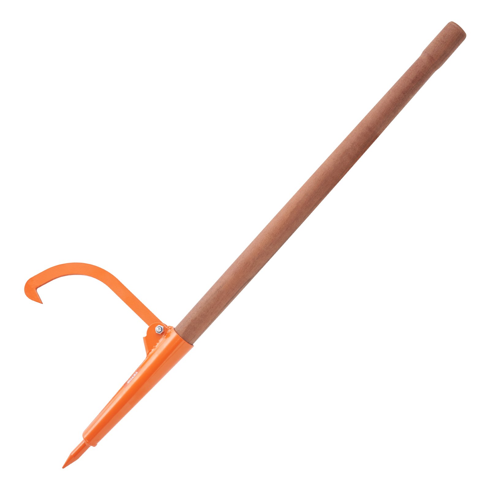 VEVOR Elevador de Troncos con Mango de Madera Recubierto de Goma de 1180mm Gato para Troncos de Diámetro de hasta 18" Gancho para Troncos Resistente a la Oxidación para Rodar, Elevar y Girar Troncos