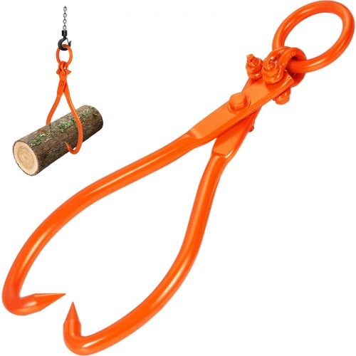 VEVOR Pinzas para arrastre de troncos, pinzas para elevación de troncos de 2 garras de 18 pulgadas, pinzas para arrastre de madera de acero resistente, capacidad de carga de 772 lbs/350 kg, herramient