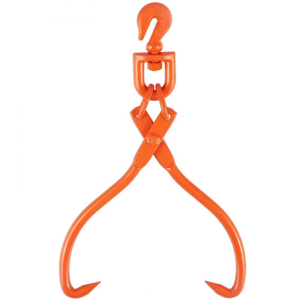 VEVOR Forestry Grapple, 457.2 mm 2-Claw Log Lifting Grapple, Robust Rotating Skidding Grapple Made of Steel, 772 lbs/350 kg Load Capacity, Tool for Lifting, Handling, Pulling and Carrying Logs