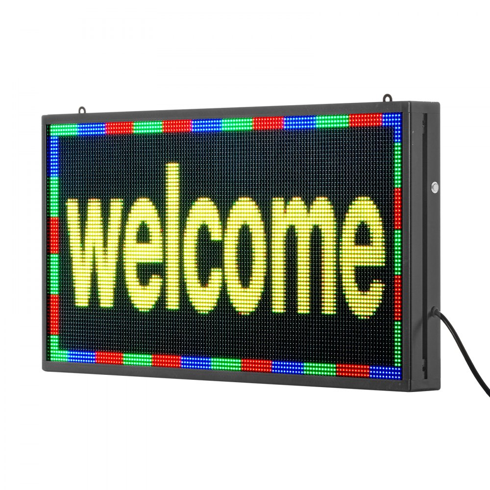 VEVOR Letrero LED Programable 67 x 35 cm Panel Digital Flexible Desplazable a Todo Color Tablero de Visualización con Patrón de Texto Personalizado Control de Aplicación Bluetooth para Publicidad