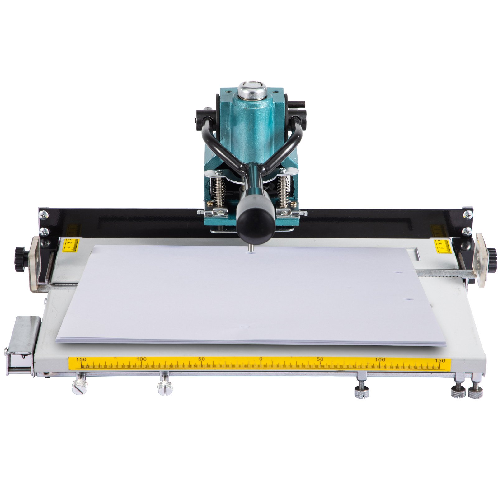 VEVOR Perforadora de Papel 5 Orificios Perforadora de Grueso y Esfuerzo Capacidad de 300 Hojas Diámetro 5 mm Base Móvil Perforador de Agujero 45 x 31,5 x 21 cm con Cuerpo de Metal y Taladro de Acero