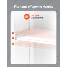 VEVOR Mueble de Baño de Madera con Estante Ajustable 2 Puertas Color Blanco