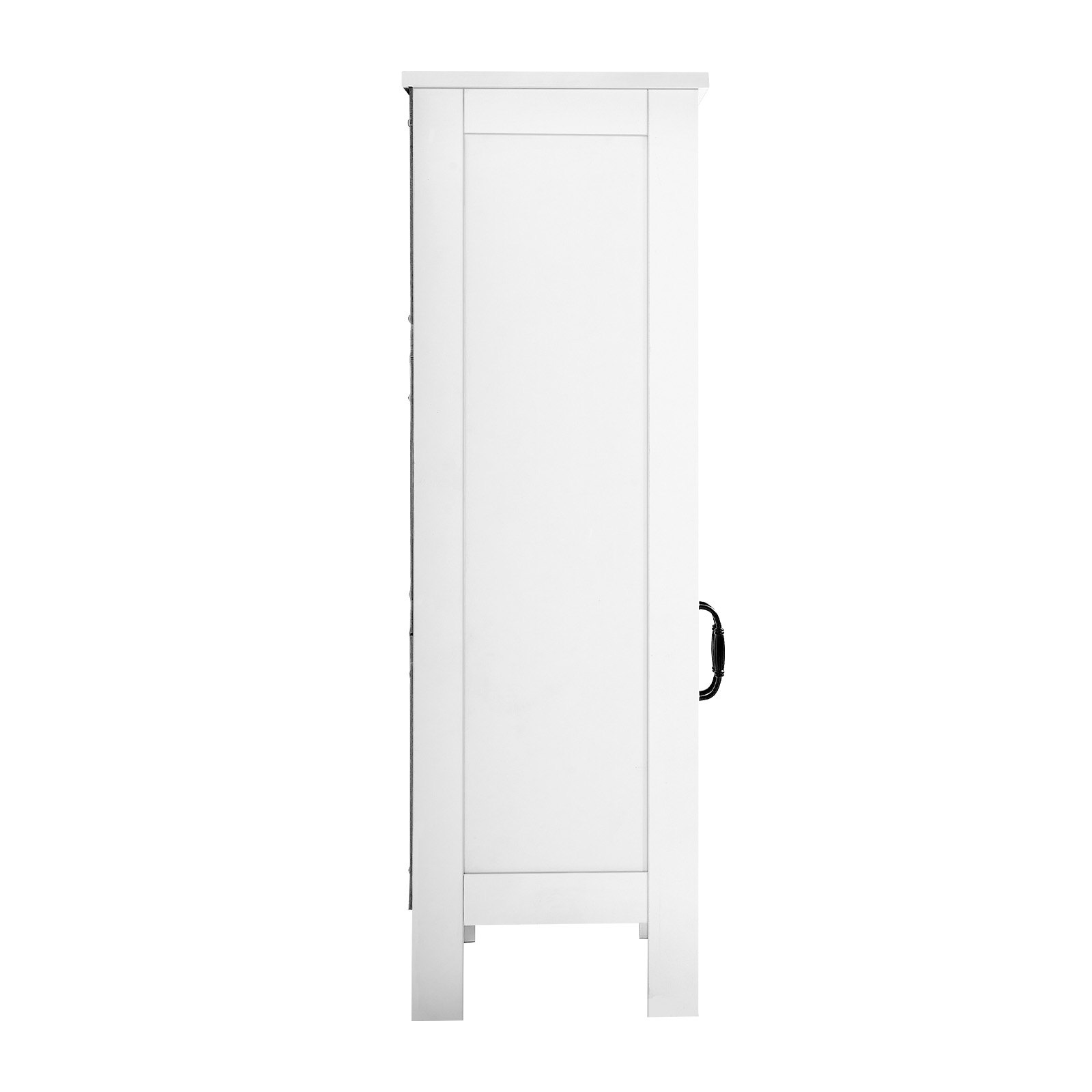 VEVOR Bathroom Floor Cabinet, 4-Tier, Wooden Storage Organizer with 2 Doors and Adjustable Shelf, Modern Bathroom Furniture Home Decor Freestanding Cupboard for Kitchen/Living Room/Entryway Use, White