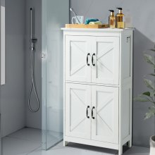 VEVOR Armario de Baño Madera con Estante Ajustable Blanco 300 x 600 x 1100 mm