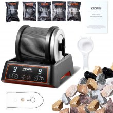 VEVOR Kit de Pulidora de Rocas 9 Velocidades Temporizador de 9 Días con Granos