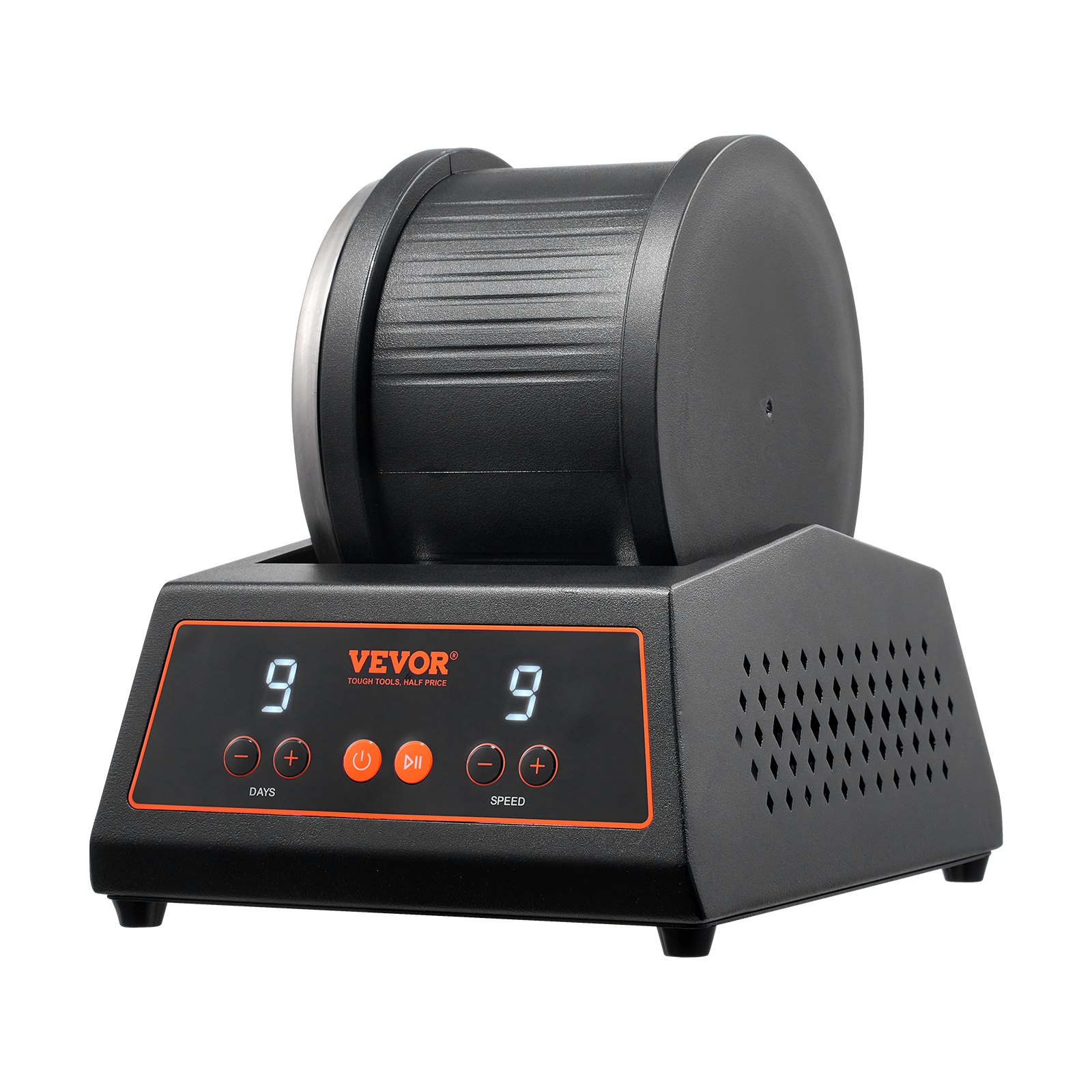 VEVOR Pulidora de Piedras 9 Velocidades Kit de Pulido de Piedras Temporizador de 9 Días Cuerpo de Acero Laminado en Frío Pulidora de Rocas con Motor de Accionamiento Directo para Principiantes