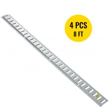 VEVOR Riel de Amarre Universal E-track de 2,44m Rieles Horizontales de Pista E 4 Piezas Rieles de Amarre en E de Acero Versátil Riel E-track de Amarre Plata para Carga en Camionetas Camiones Remolques
