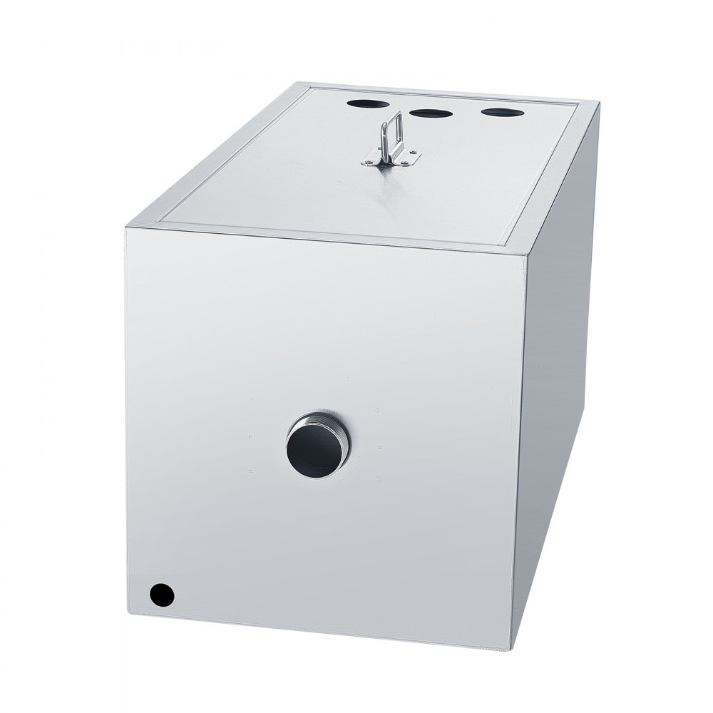 VEVOR Interceptor de Grasa Comercial Separador de Grasa 11kg Trampa de Grasa Entrada Superior Acero Inoxidable Debajo del Fregadero Separador de Agua y Aceite 6,4 GPM para Cocina, Cantina, Restaurante