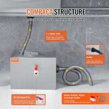 VEVOR Interceptor de Grasa Comercial Separador de Grasa 3,6kg Trampa de Grasa Entrada Superior Acero Inoxidable Debajo del Fregadero Separador de Agua y Aceite 2,8GPM para Cocina, Cantina, Restaurante