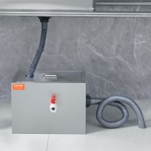 VEVOR Interceptor de Grasa Comercial Separador de Grasa 3,6kg Trampa de Grasa Entrada Superior Acero Inoxidable Debajo del Fregadero Separador de Agua y Aceite 2,8GPM para Cocina, Cantina, Restaurante