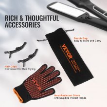 VEVOR Plancha de Pelo de Iones Negativos Plancha Plana de Titanio 38 mm Plancha de Pelo con Pantalla LCD 25 Niveles de Temperatura Plancha de Pelo Calentamiento Rápido para Peluquería, Hogar, Viajes