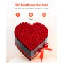 VEVOR 100 Rosas Eternas en Caja con Forma de Corazón, Ramo de Flores Preservadas, Caja de Regalo de Flores para tu Esposa, Madre, Pareja, para Boda, Día de la Madre, San Valentín, Navidad, Rojo