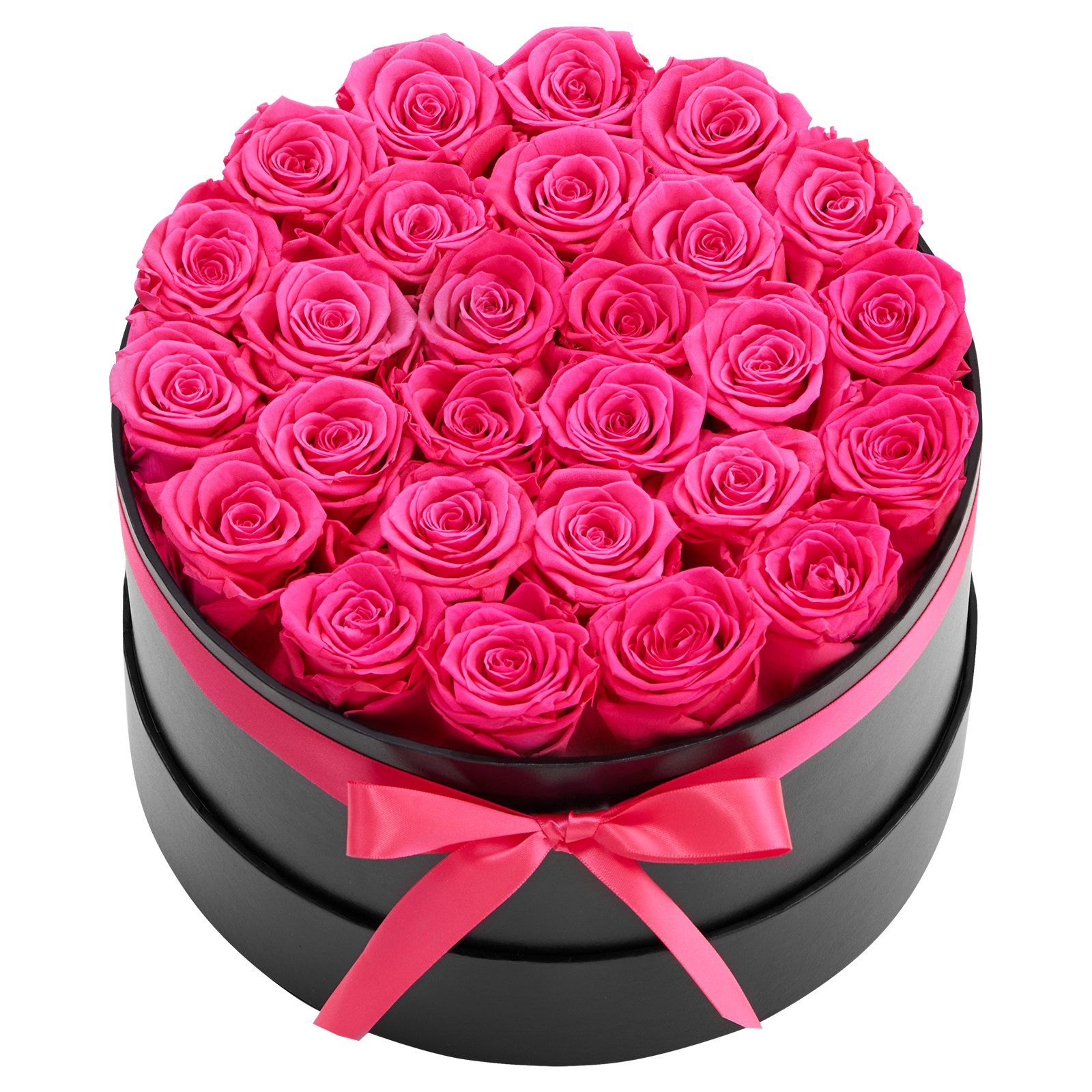 VEVOR 27 Rosas Eternas en Caja Redonda, Ramo de Flores Preservadas, Caja de Regalo de Flores para Esposa, Madre, Pareja, Boda, Día de la Madre, San Valentín, Navidad, Rosa Roja, 227 x 227 x 140 mm