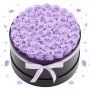 VEVOR 50 Rosas Eternas en Caja Redonda, Ramo de Flores Preservadas, Regalo para Esposa, Madre, Pareja, Boda, Día de la Madre, San Valentín, Navidad, Color Lavanda Violeta, 279 x 279 x 165 mm