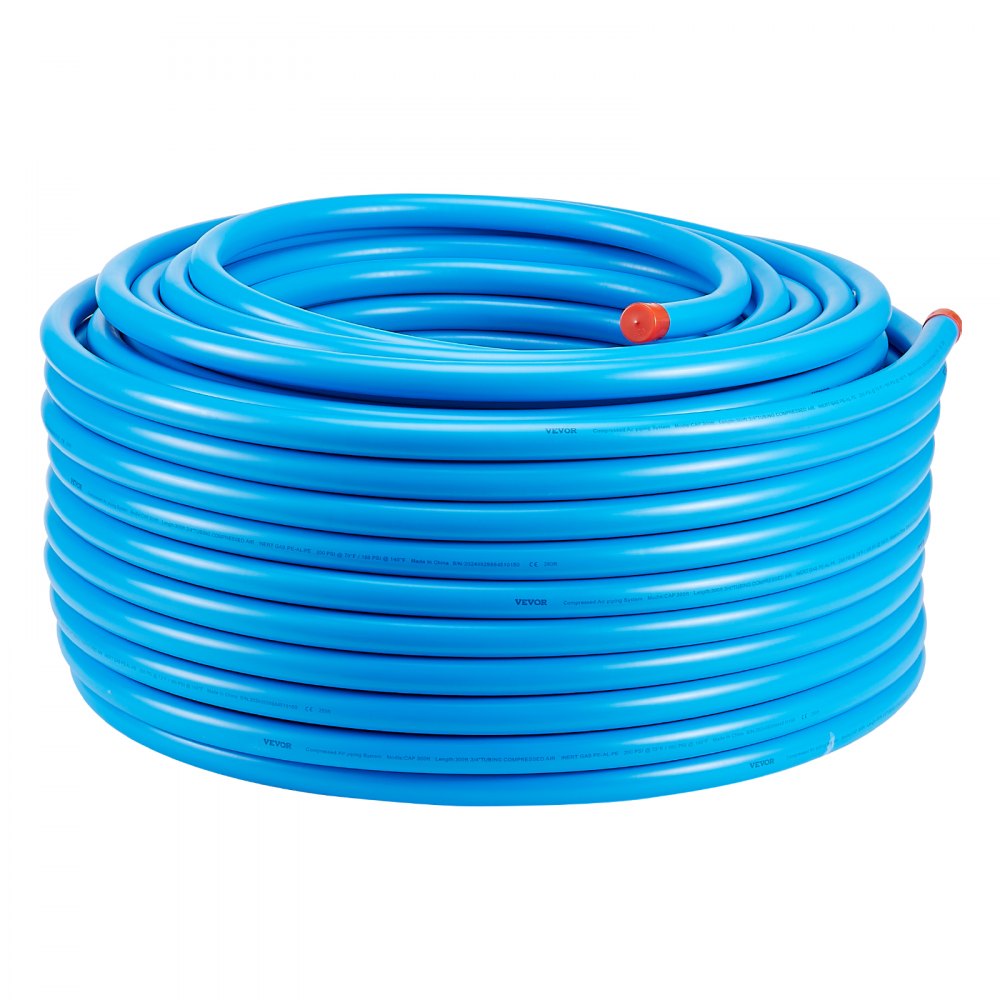 Kit de línea de compresor de aire VEVOR de 3/4'' x 300 pies, sistema de tuberías de aire de HDPE/aluminio, color azul