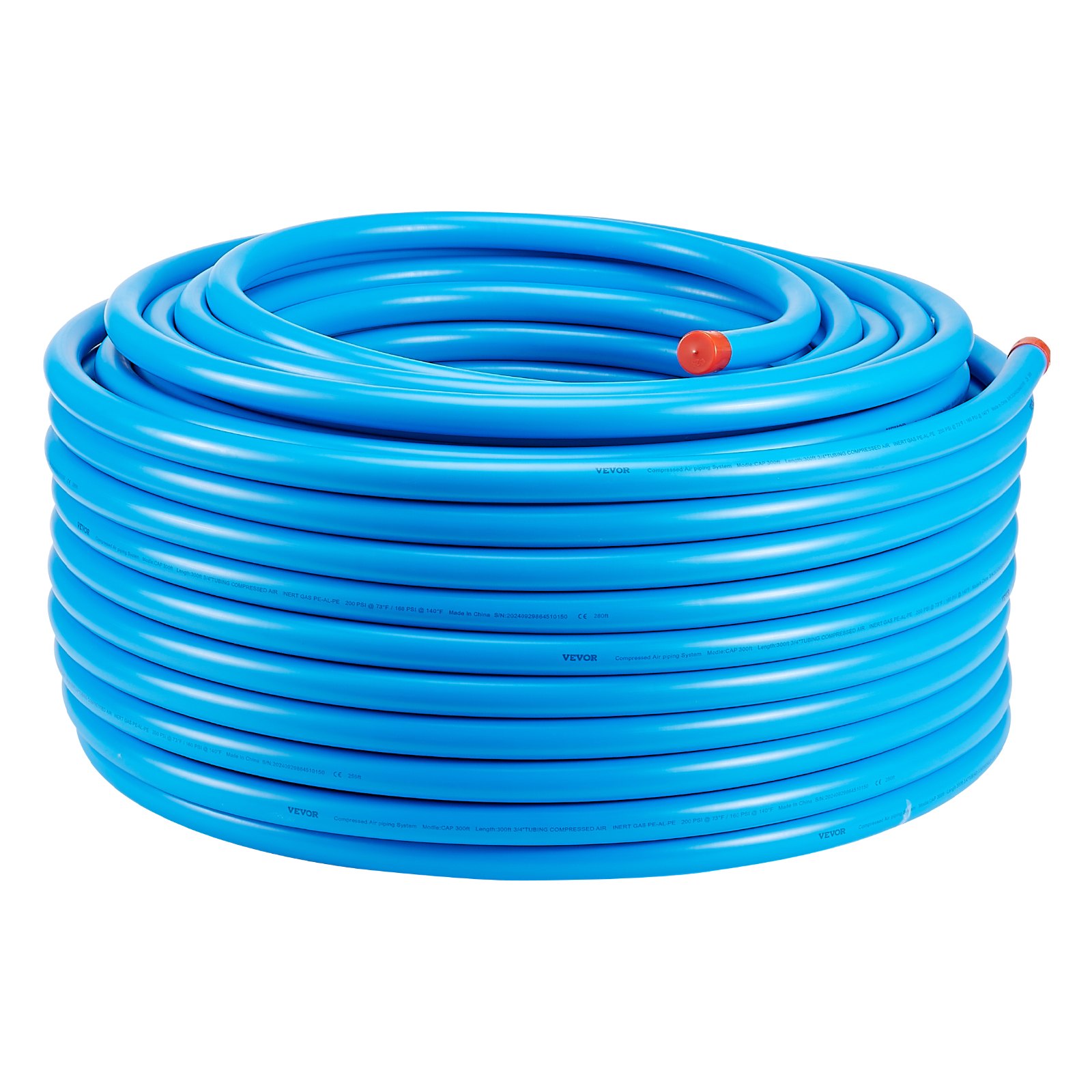 Kit de línea de compresor de aire VEVOR de 3/4'' x 300 pies, sistema de tuberías de aire de HDPE/aluminio, color azul