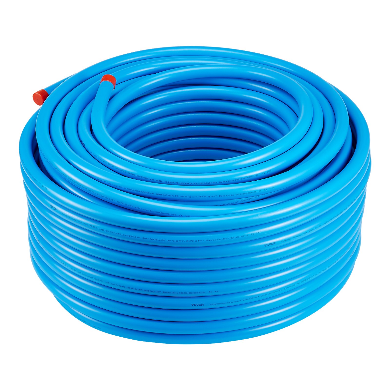 Kit de línea de compresor de aire VEVOR de 3/4'' x 300 pies, sistema de tuberías de aire de HDPE/aluminio, color azul