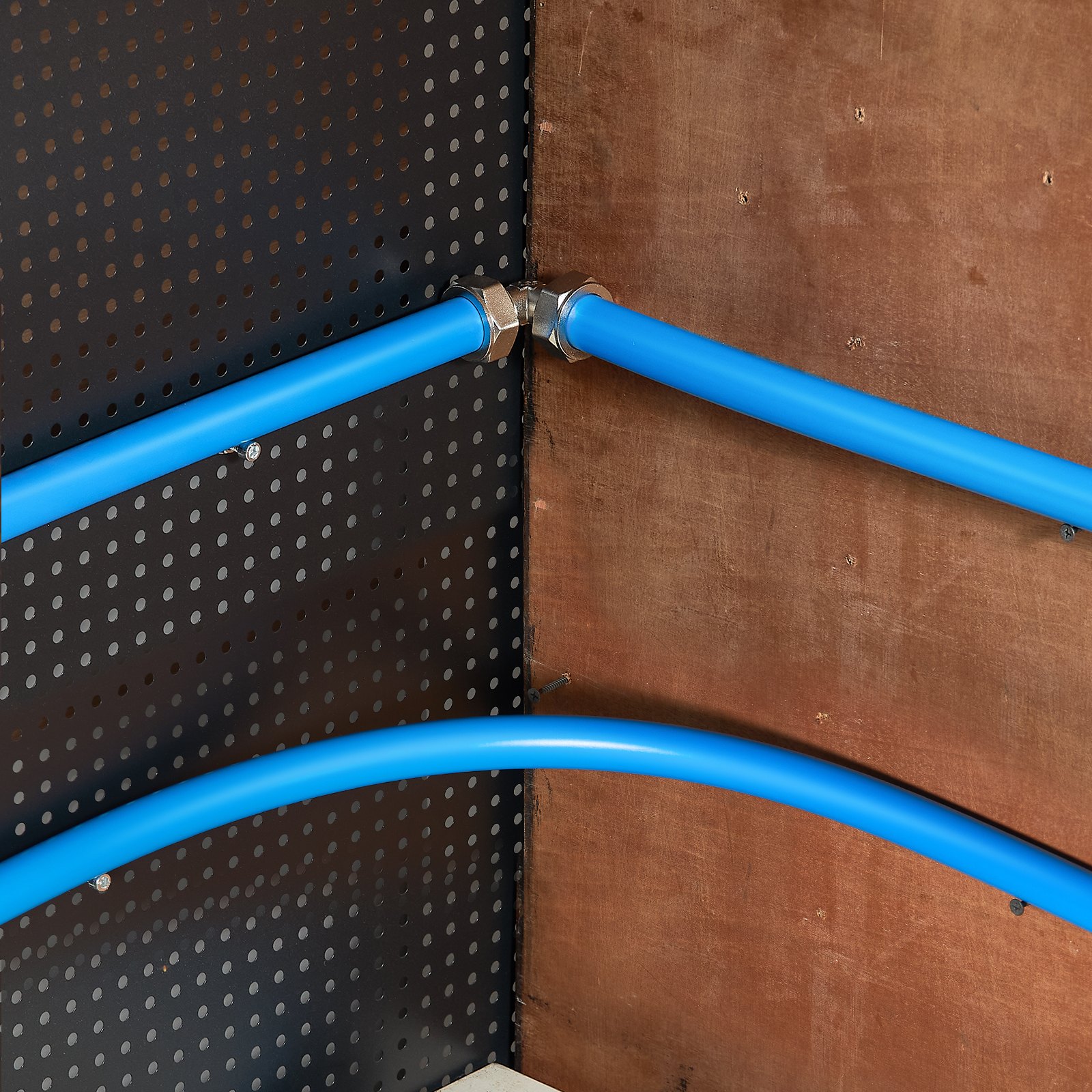 VEVOR Kit de Línea de Compresor de Aire, Sistema de Tuberías de Aire Comprimido Aluminio HDPE, a Prueba Fugas, Resistente a la Presión y Fácil Instalar, para Talleres de Garajes, Azul, Ø 475 x 200 mm