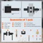 VEVOR 10 PCS Manija de Puerta de Privacidad, Manija Reversible para Zurdos o Diestros con Cerradura sin Llave, Rotación de 45° para Abrir, Interior Cuadrado Universal para Puertas de Baño, Negra Mate
