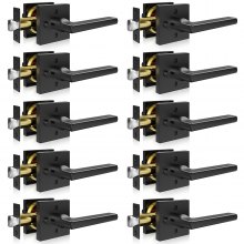 VEVOR 10 PCS Manija Cuadrada Reversible de Puerta de Privacidad, Negra Mate