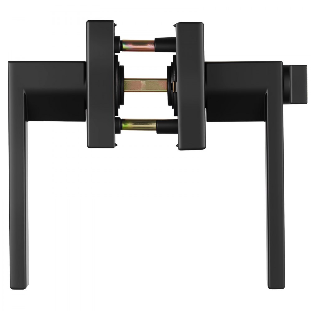 VEVOR 1 PCS Manija de Puerta de Privacidad, Manija Reversible para Zurdos o Diestros con Cerradura sin Llave, Rotación de 45° para Abrir, Interior Cuadrado Universal para Puertas de Baño, Negra Mate