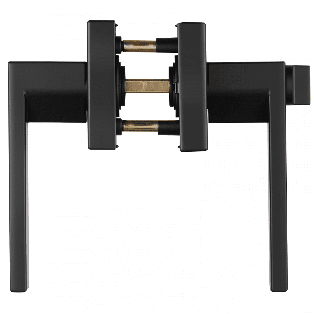 VEVOR 5 PCS Manija de Puerta de Privacidad, Manija Reversible para Zurdos o Diestros con Cerradura sin Llave, Rotación de 45° para Abrir, Interior Cuadrado Universal para Puertas de Baño, Negra Mate