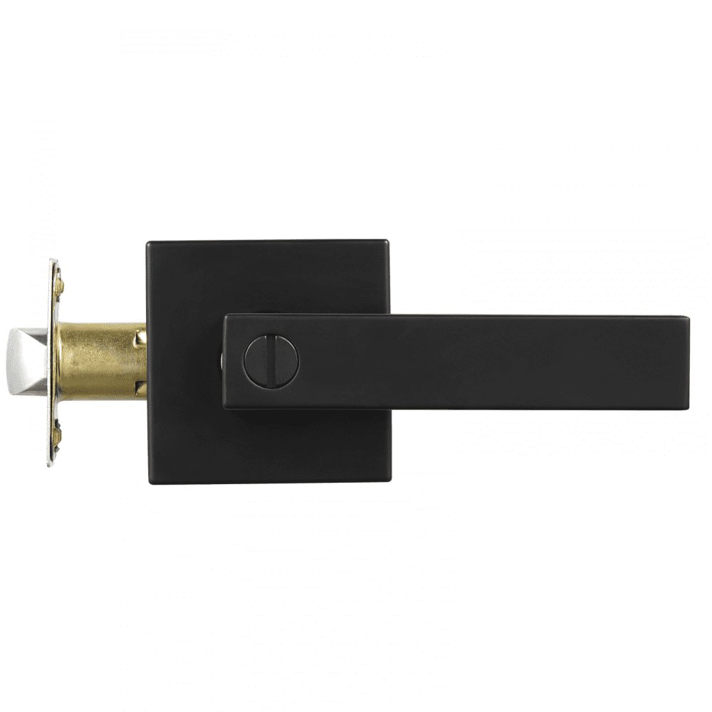 VEVOR 5 PCS Manija de Puerta de Privacidad, Manija Reversible para Zurdos o Diestros con Cerradura sin Llave, Rotación de 45° para Abrir, Interior Cuadrado Universal para Puertas de Baño, Negra Mate