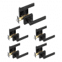 VEVOR 5 PCS Manija Cuadrada Reversible de Puerta de Privacidad, Negra Mate