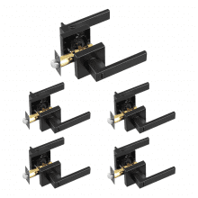 VEVOR 5 PCS Manija Cuadrada Reversible de Puerta de Privacidad, Negra Mate