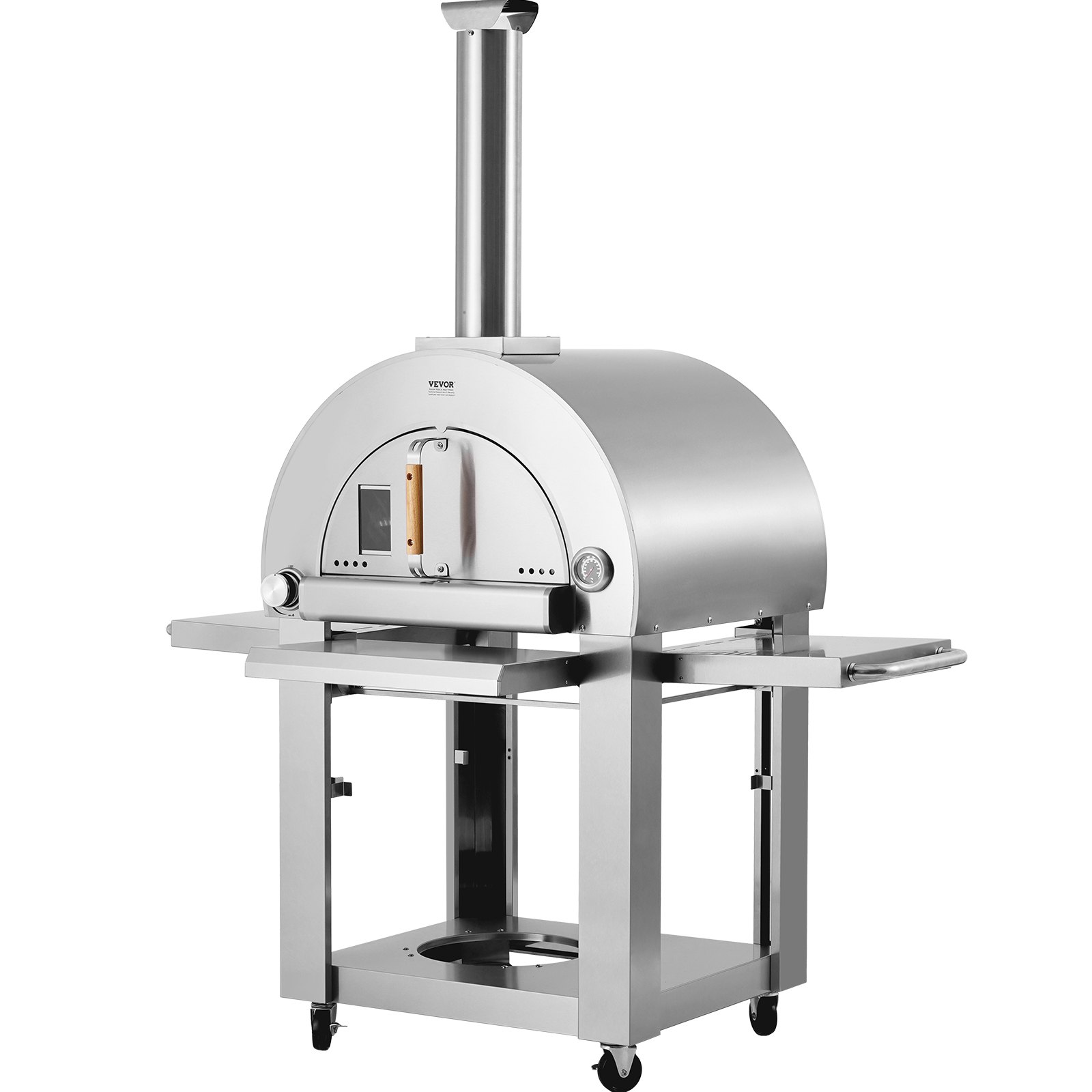 Horno de pizza portátil para exteriores VEVOR de 22" con ruedas, de pellets o gas, para acampar
