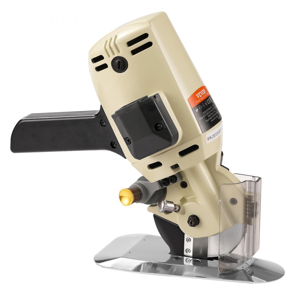 VEVOR Cortador de Tela Eléctrico 250W Tijera de Costura Rotativo Eléctrico Grosor de Corte 27mm Cortador Eléctrico con Hoja Octogonal 100mm 1 Cuchilla de Repuesto Piedra de Afilar para Cortar Textiles