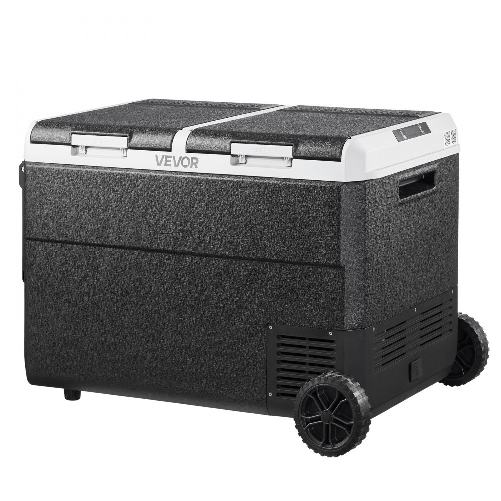 VEVOR Nevera Portátil para Coche 12/24 V CC 100-240 V CA con Compresor, Control de Temperatura de -20 °C a 20 °C, Doble Zona, 95 L para Autocaravanas, Camping, Barcos, Pesca, Viajes, Exteriores