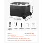 VEVOR Nevera Portátil para Coche 12/24 V CC 100-240 V CA con Compresor, Control de Temperatura de -20 °C a 20 °C, Doble Zona, 95 L para Autocaravanas, Camping, Barcos, Pesca, Viajes, Exteriores