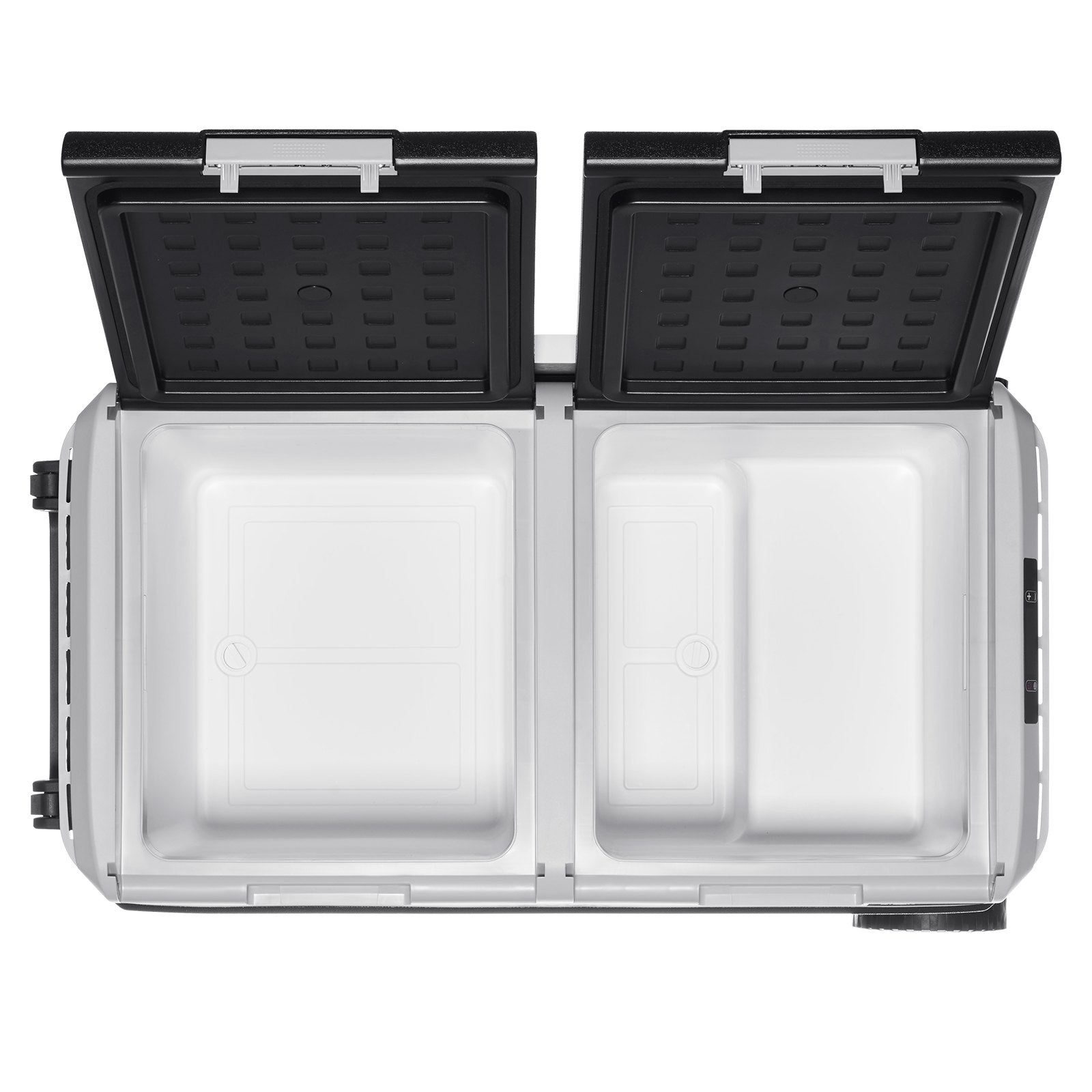VEVOR Nevera Portátil para Coche 12/24 V CC 100-240 V CA con Compresor, Control de Temperatura de -20 °C a 20 °C, Doble Zona, 95 L para Autocaravanas, Camping, Barcos, Pesca, Viajes, Exteriores