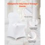 VEVOR Fundas Sillas de Comedor 150 Piezas, Funda para Sillones Elástica de Poliéster y Elastano, para Sillas de Hasta 45x46x77 cm, Tela Suave y Transpirable, para Boda, Fiestas, Banquetes, Blanco