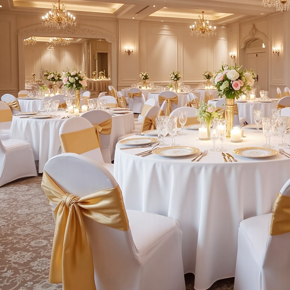 VEVOR Fundas Sillas de Comedor 30 Piezas, Funda para Sillones Elástica de Poliéster y Elastano, para Sillas de Hasta 46 x 50 x 86 cm, Tela Suave y Transpirable, para Boda, Fiestas, Banquetes, Blanco