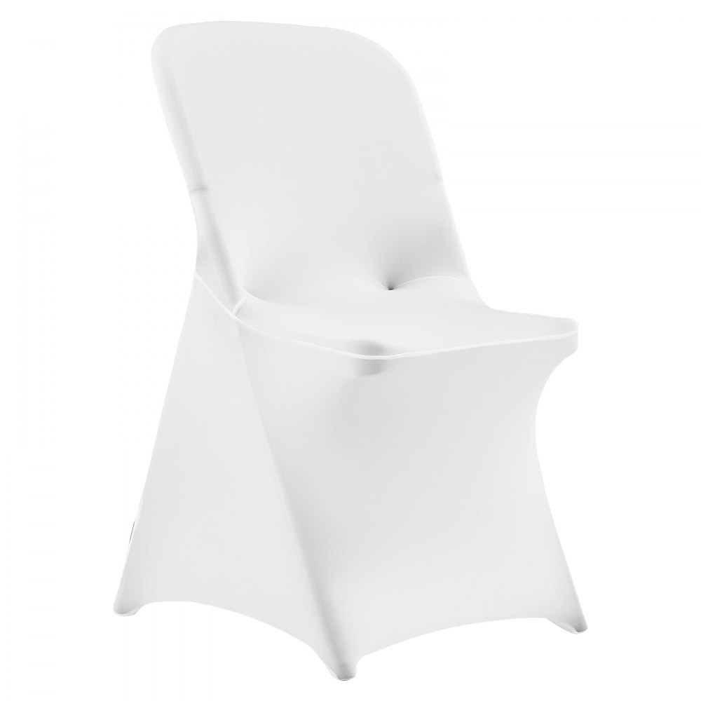 VEVOR Fundas Sillas de Comedor 30 Piezas, Funda para Sillones Elástica de Poliéster y Elastano, para Sillas de Hasta 46 x 50 x 86 cm, Tela Suave y Transpirable, para Boda, Fiestas, Banquetes, Blanco