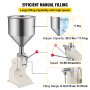 VEVOR Máquina Llenadora Neumática de Pasta Líquida 5-110 ml Máquina Llenadora Neumática de Acero Inoxidable Máquina Llenadora de Líquidos Capacidad de Tolva de 11,5 L para Cremas Cosméticas Champú