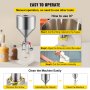 VEVOR Máquina Llenadora Neumática de Pasta Líquida 5-110 ml Máquina Llenadora Neumática de Acero Inoxidable Máquina Llenadora de Líquidos Capacidad de Tolva de 11,5 L para Cremas Cosméticas Champú