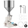 VEVOR A02 Máquina de Llenado de Líquido Neumática 5-50 mL (ajustable), Máquina de Relleno de Pasta de Acero Inoxidable, con Tolva con Agitación de 10 L, 20-60 Veces por Minuto 0,4-0,6 MPa o 58-87PSI