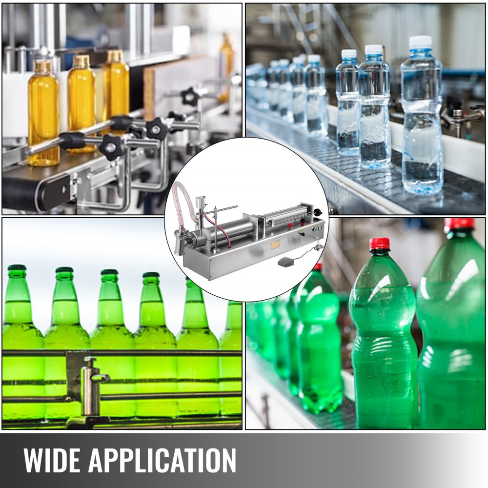 Máquina De Llenado De Líquido Neumática De Pistón 500-3000 Ml 0-30 Botellas/min