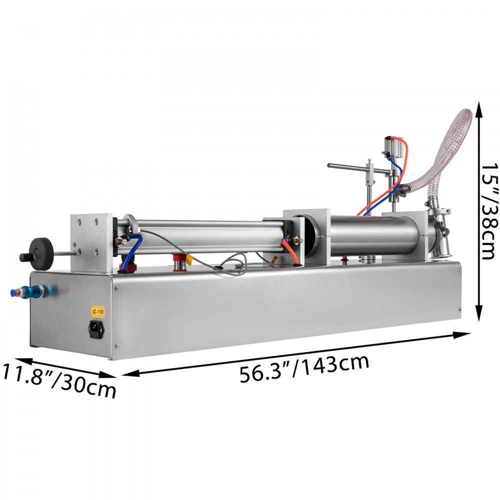 Máquina De Llenado De Líquido Neumática De Pistón 500-3000 Ml 0-30 Botellas/min
