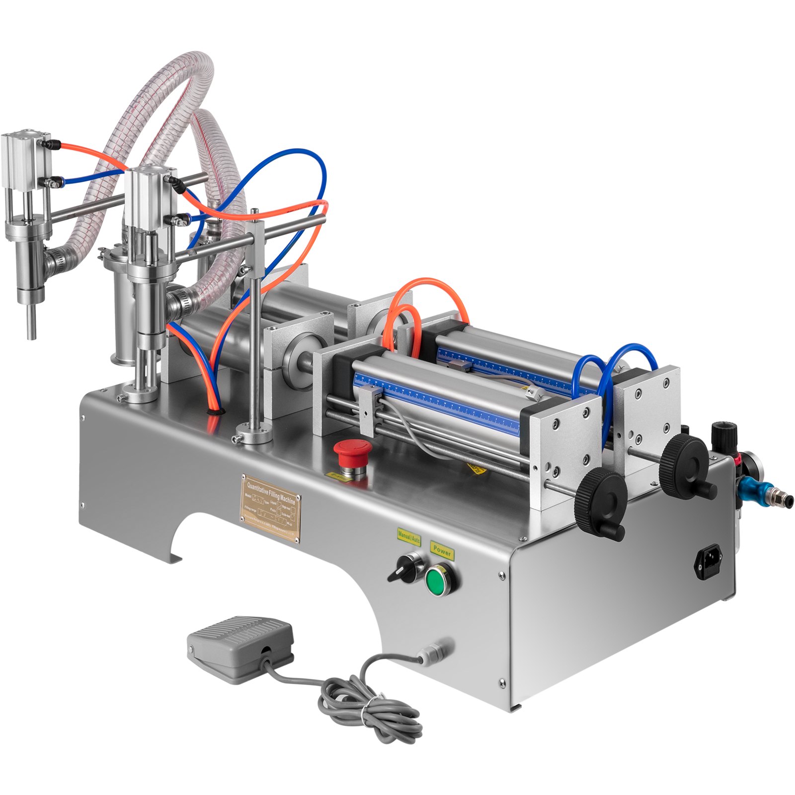 Vevor Máquina De Llenado De Líquidos Neumática 50-500 Ml Con Boquillas Dobles