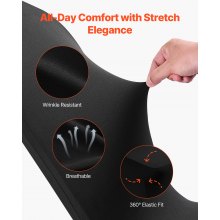 VEVOR Fundas Sillas de Comedor 150 Piezas, Funda para Sillones Elástica de Poliéster y Elastano, para Sillas de Hasta 51 x 45 x 95 cm, Tela Suave y Transpirable, para Boda, Fiestas, Banquetes, Negro