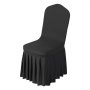 VEVOR Fundas Sillas de Comedor 30 Piezas, Funda para Sillones Elástica de Poliéster y Elastano, para Sillas de Hasta 51 x 45 x 95 cm, Diseño de Falda, Tela Suave, para Boda, Fiestas, Banquetes, Negro