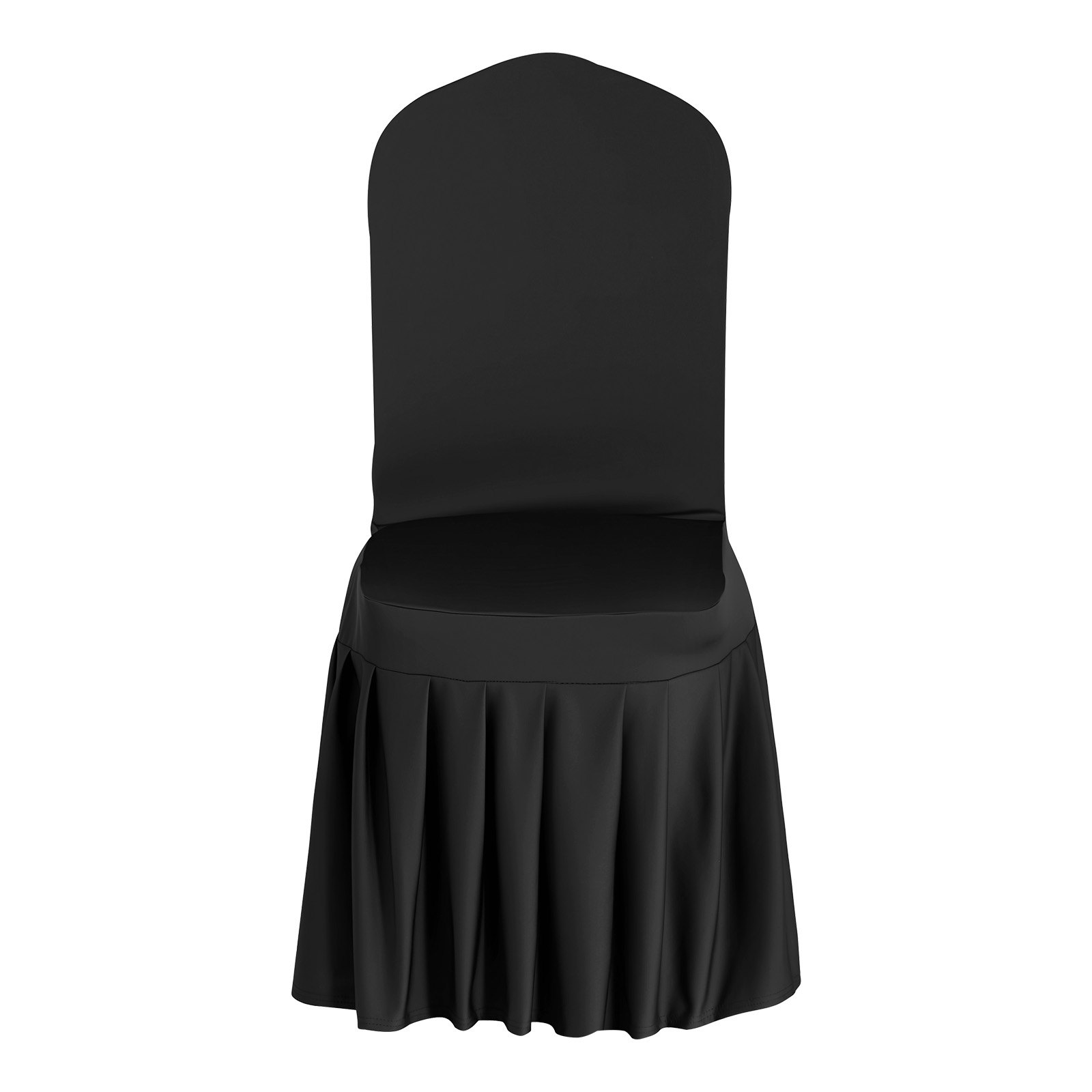 VEVOR Fundas Sillas de Comedor 30 Piezas, Funda para Sillones Elástica de Poliéster y Elastano, para Sillas de Hasta 51 x 45 x 95 cm, Diseño de Falda, Tela Suave, para Boda, Fiestas, Banquetes, Negro